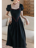 Lovefery Zaria Rose Embroidery Witchy Academia Dress