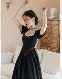 Lovefery Zaria Rose Embroidery Witchy Academia Dress