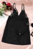 Lovefery Black Sheer Lace Mesh Babydoll With Thong