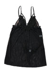 Lovefery Black Sheer Lace Mesh Babydoll With Thong