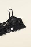 Lovefery Black Spaghetti Strap Lace Bralette Set