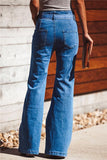 lovefery Blue Slim Belt Wide Leg Jeans