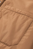 Brown Button Down Padded Jacket With Pockets