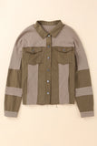 Lovefery Brown Ripped Seam Detail Button Up Waffle Knit Jacket