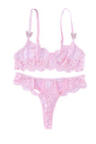 Lovefery Butterfly Cut-Out Lace Bra And Panty Set