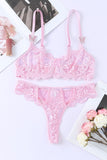 Lovefery Butterfly Cut-Out Lace Bra And Panty Set