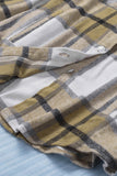 Button-Up Pocket Long Sleeve Plaid Shacket