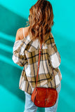 Button-Up Pocket Long Sleeve Plaid Shacket