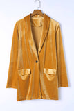 Lovefery Casual Pocketed Velvet Blazer