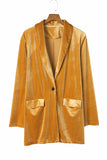 Lovefery Casual Pocketed Velvet Blazer