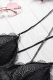 Lovefery Criss Cross Spaghetti Strap Lace Bralette