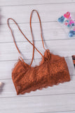 Lovefery Criss Cross Spaghetti Strap Lace Bralette