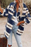 Long Sleeve Loose Woolen Plaid Shirt Jacket