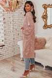 Lovefery Flare Sleeve Open Front Sequin Kimono