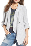 Lovefery Gray Drape Front Knit Jacket