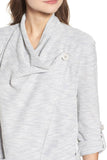 Lovefery Gray Drape Front Knit Jacket