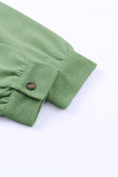 Green Buttoned Long Sleeve Pocketed Shirt Jacket