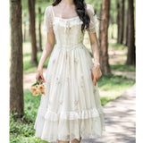 Lovefery Rosemary Embroidered Tulle Fairycore Dress