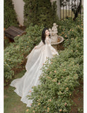 Lovefery Secret Love Ceremony Romantic Royalcore Long Train Dress