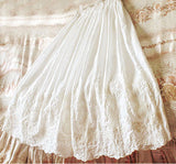 Lovefery White Cotton Broderie Anglaise Embroidered Cottagecore Skirt