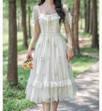 Lovefery Rosemary Embroidered Tulle Fairycore Dress