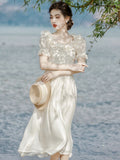 Lovefery Rosa Sea Romantic Vintage-style Fairycore Princess Dress