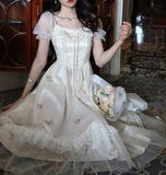 Lovefery Rosemary Embroidered Tulle Fairycore Dress