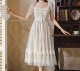 Lovefery Rosemary Embroidered Tulle Fairycore Dress