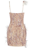 Lovefery Antonella Mini Feather Sequin Dress