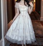 Lovefery Rosemary Embroidered Tulle Fairycore Dress