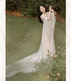 Lovefery Secret Love Ceremony Romantic Royalcore Long Train Dress