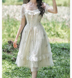 Lovefery Rosemary Embroidered Tulle Fairycore Dress