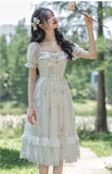 Lovefery Rosemary Embroidered Tulle Fairycore Dress