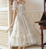 Lovefery Rosemary Embroidered Tulle Fairycore Dress