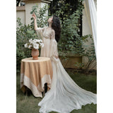 Lovefery Secret Love Ceremony Romantic Royalcore Long Train Dress