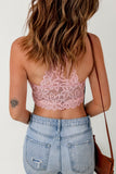 Lovefery Lace Floral Crochet Spaghetti Strap Bralette