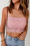 Lovefery Lace Floral Crochet Spaghetti Strap Bralette