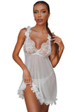 Lovefery Lace Floral Splicing Babydoll