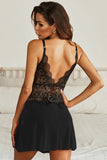 Lovefery Lace Mesh Open Back Babydoll