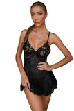 Lovefery Lace Mesh Splicing Babydoll Set