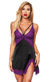 Lovefery Lace Spice Satin Babydoll With Slit