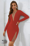 Layla Rhinestones Long Sleeve Bandage Dress