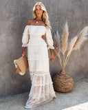 Porsha Off The Shoulder Tiered Cutout Maxi Dress