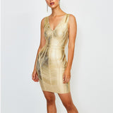 Lovefery Vegas Gold Bandage Dress