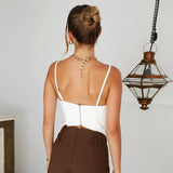 Isabella White Corset Crop Top