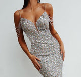 Lovefery Celeste Rhinestones Sequined Bodycon Dress