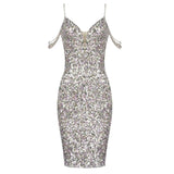 Lovefery Celeste Rhinestones Sequined Bodycon Dress