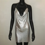 lovefery Lydia Backless Sequin Halter Dress