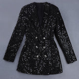 Lovefery Black Sequin Blazer Dress