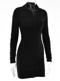 Makayla Long Sleeve Ruched Dress